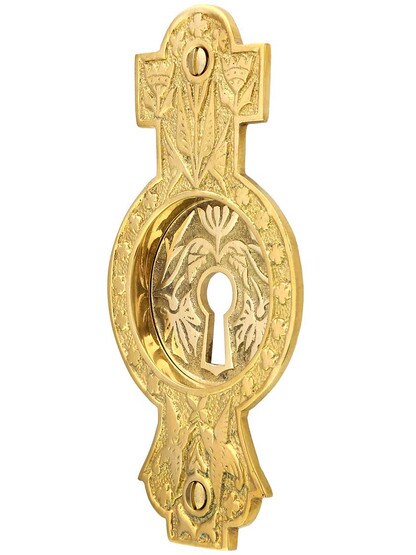 Hummingbird Pocket-Door Pull with Keyhole.